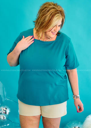 Perfectly Mine Top - Teal - FINAL SALE