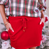 Velvet Hour Skort - Red - FINAL SALE