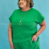 Happy Place Textured Top - Green* FINAL SALE *