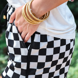 PREORDER- Checkerboard Checkered Drawstring Everyday Shorts