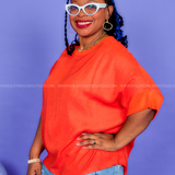 CozyCo Dolman Short Sleeve Top - Burnt Orange* LAST ONES FINAL SALE *