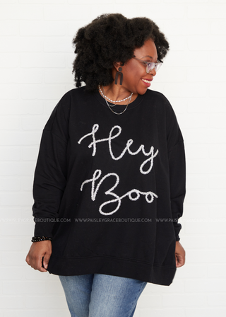 Hey Boo Sparkle Sweatshirt by Mudpie