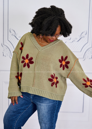 Remarkable Meadows Sweater - Olive