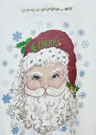 Be Merry Santa Tattered Tee