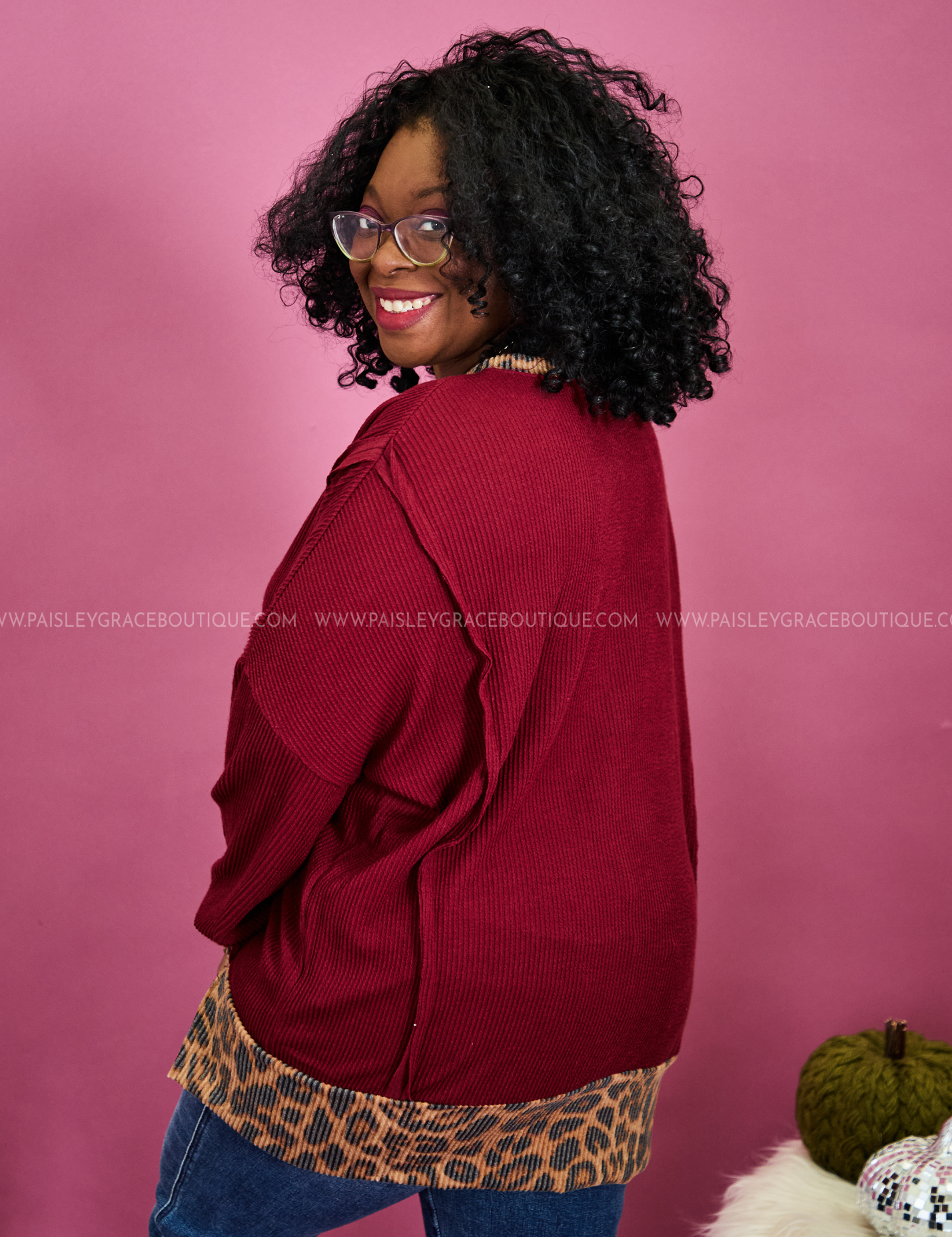 Claws and Effect Top - Burgundy* FINAL SALE *