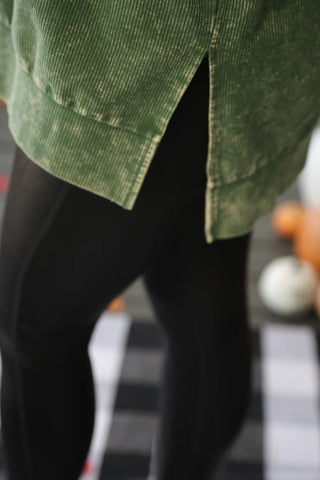 Alexis Corded Pullover - OLIVE