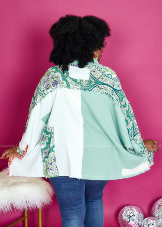 Boho Life Top - Emerald/Ivory