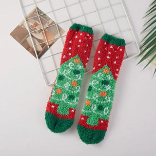 DB -  Holiday Comfort Fuzzy Socks - Christmas Tree