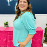 Dear Scarlett Lizzy Smocked Top - Crushed Mint - FINAL SALE