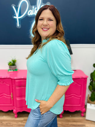 Dear Scarlett Lizzy Smocked Top - Crushed Mint