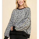 Floral Color-Block Waffle Knit Sweatshirt - PREORDER