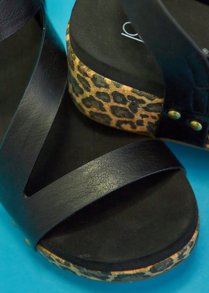 Keep It Casual Lower Wedges by Corkys Black Paisley Grace Boutique