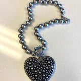 Large Bubble Heart Zinc Necklace