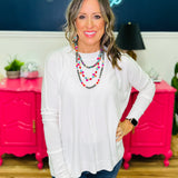 White Stitch Cashmere Sweater - LAST ONES FINAL SALE