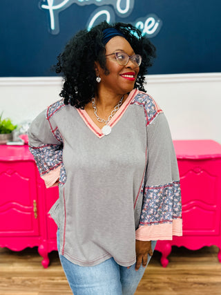 POL Spring Sky Top - Ghost Grey