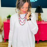 White Stitch Cashmere Sweater - LAST ONES FINAL SALE