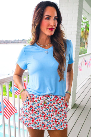 PREORDER- Patriotic Blooms Skort