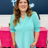 Dear Scarlett Lizzy Smocked Top - Crushed Mint - FINAL SALE