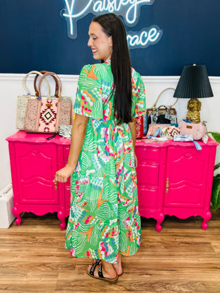 Verdant Tide Maxi Dress