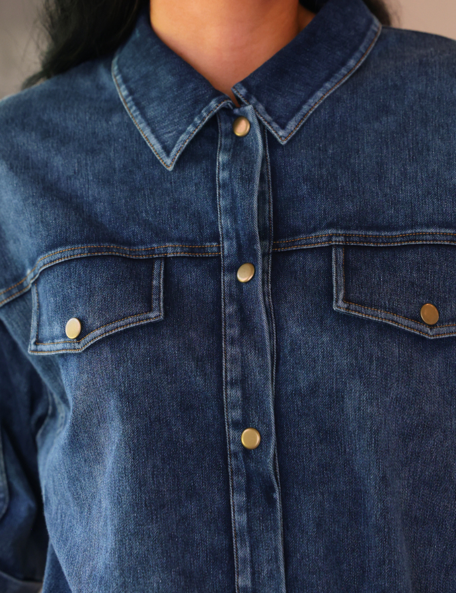 Refined Denim Bomber Jacket- Light Wash - PREORDER