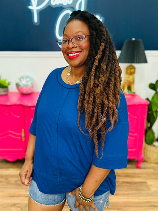 More For You Top - Lt Navy - FINAL SALE