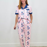 PJ Set - Button Down Short Sleeve Champagne  - Preorder