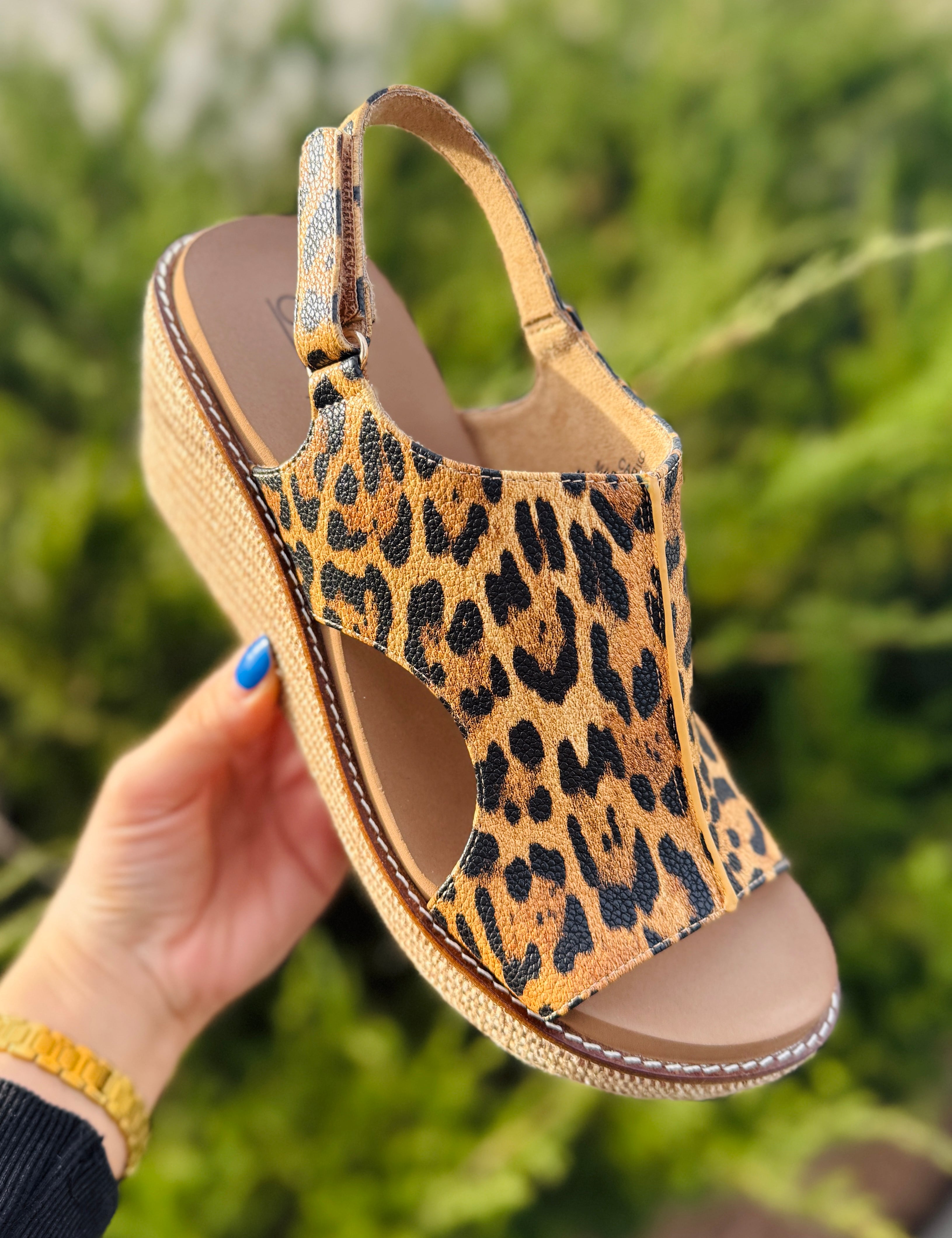 Carley Leopard Wedge by Corkys