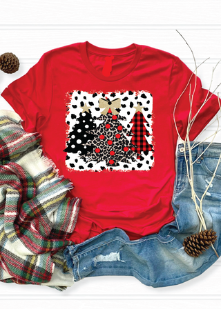 Triple Trees Red Tee - Vneck or Crew