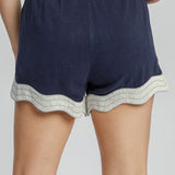 Colorblocked Shorts with Scalloped Hemline - LAST ONES FINAL SALE