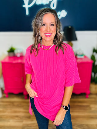 Short Sleeve Top - Hot Pink