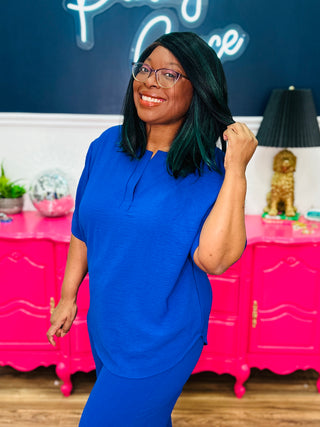 Sweet Tea Sundays Top - Royal Blue - FINAL SALE