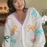 Simply Darling Pastel Bow Lightweight Cardigan - FINAL SALE
