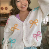 Simply Darling Pastel Bow Lightweight Cardigan - FINAL SALE