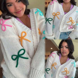 Simply Darling Pastel Bow Lightweight Cardigan - FINAL SALE