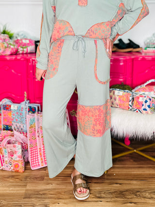 Print Mix Mineral Washed Terry Pants