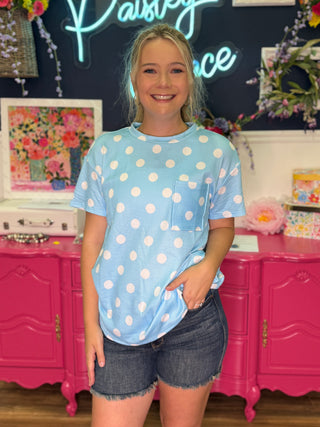 Spotted In Blue Top