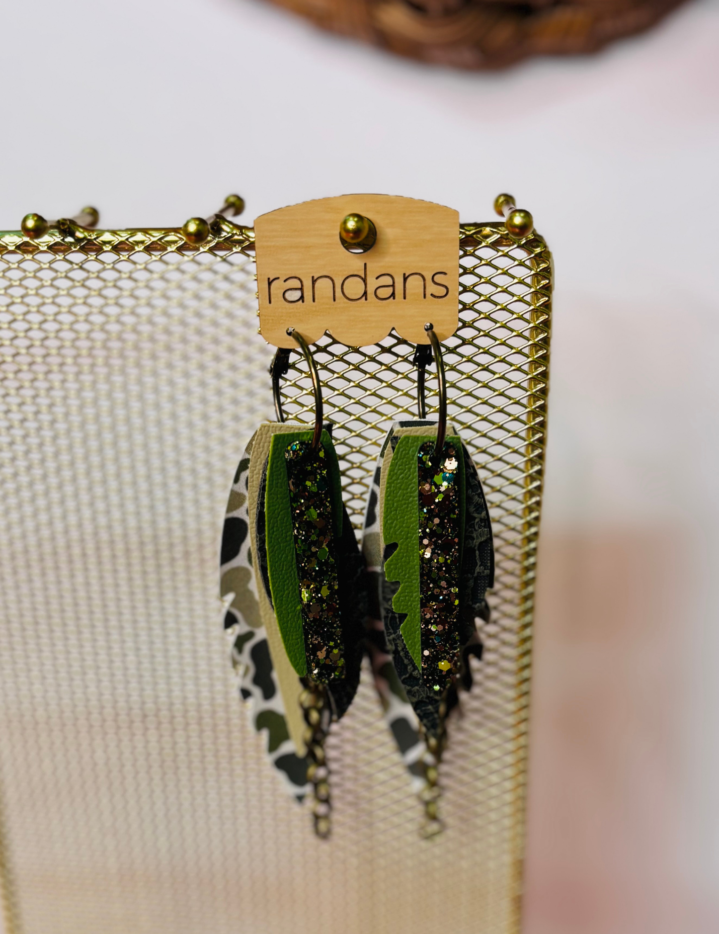 Large Layered Earrings - Camo  - PREORDER