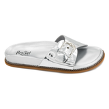 Passport Buckle Slides - Silver Mirror Metallic  PREORDER