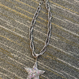 Silver Star Rhinestone Necklace - PREORDER