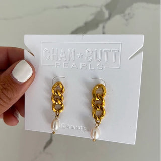 PEARL CHAIN EARRINGS