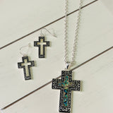Jessa Cross Necklace + Earring Set