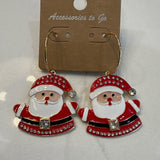 Red Bling Santa Earrings - FINAL SALE