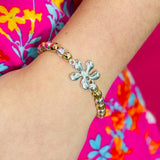 Ashlee Two-Tone Flower Beaded Bracelet