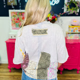 Patchwork Paradise Tee - Lt Blue