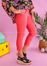 Load image into Gallery viewer, Nora Stretch Capri Jeggings - Coral
