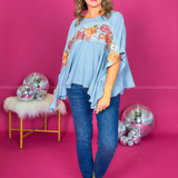 Boho Chic Top - Dusty Blue* FINAL SALE *