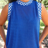 PREORDER- Checkmate Ribbed Tank- Blue