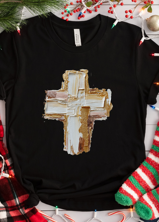 Painted Cross Graphic Tee - Crew or Vneck