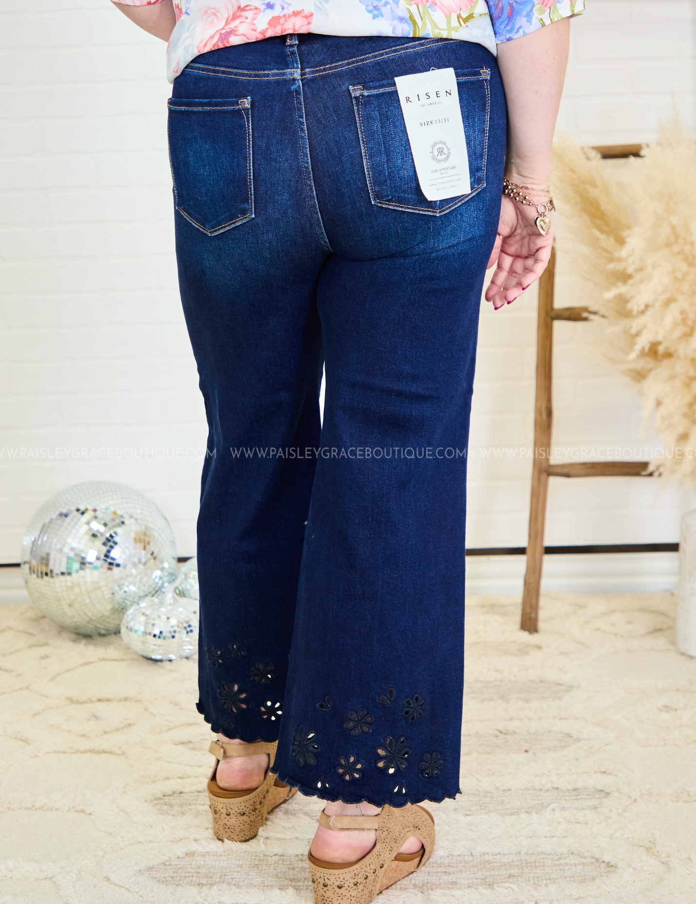 Azalea Floral Cut Out Jeans by Risen* FINAL SALE *