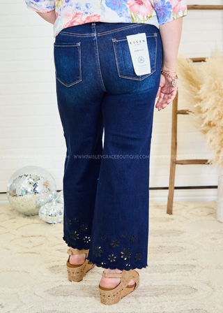 Azalea Floral Cut Out Jeans by Risen